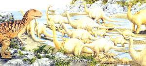 Стадо Апатозавров в поисках питания