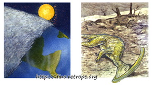 Динозавры вымерли от похоложания, из-за облаков пыли, возникших от удара метеорита