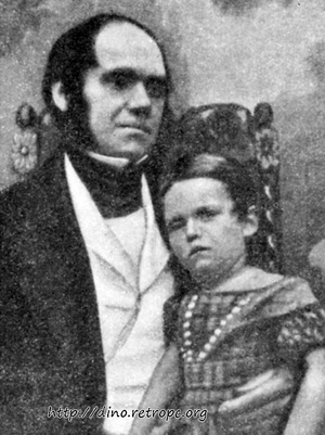 Рис. 13. Чарльз Дарвин с сыном; по N. Barlow.